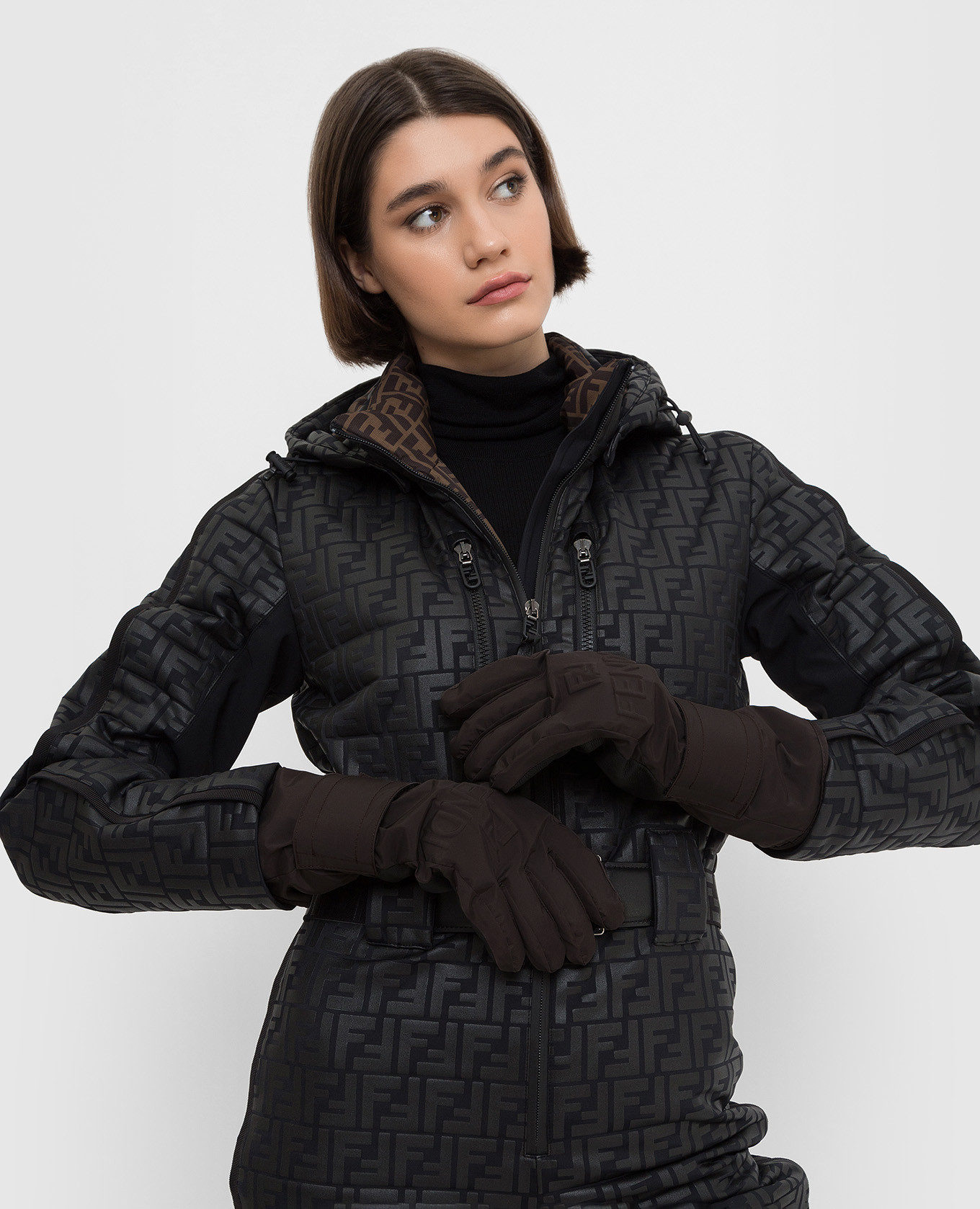 Ski gloves with logo Fendi 2