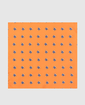 Stefano Ricci Children's orange silk set of patterned tie and shawl YDHNG600