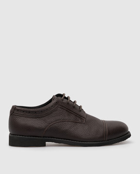 Stefano Ricci Kids Dark Brown Leather Derbies YRU514G804SKVT