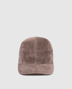 Stefano Ricci Children's dark beige suede cap YVF5090PSUEULT