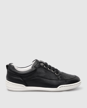Stefano Ricci Kids black leather sneakers YRU02G899VTSSK