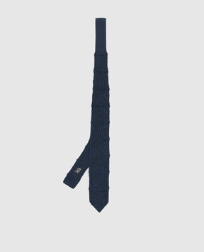 Stefano Ricci Patterned blue cashmere tie for children YCRMTSR2600