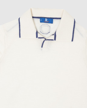 Stefano Ricci Baby polo in light beige silk, cashmere and linen KY16000PSBY19201