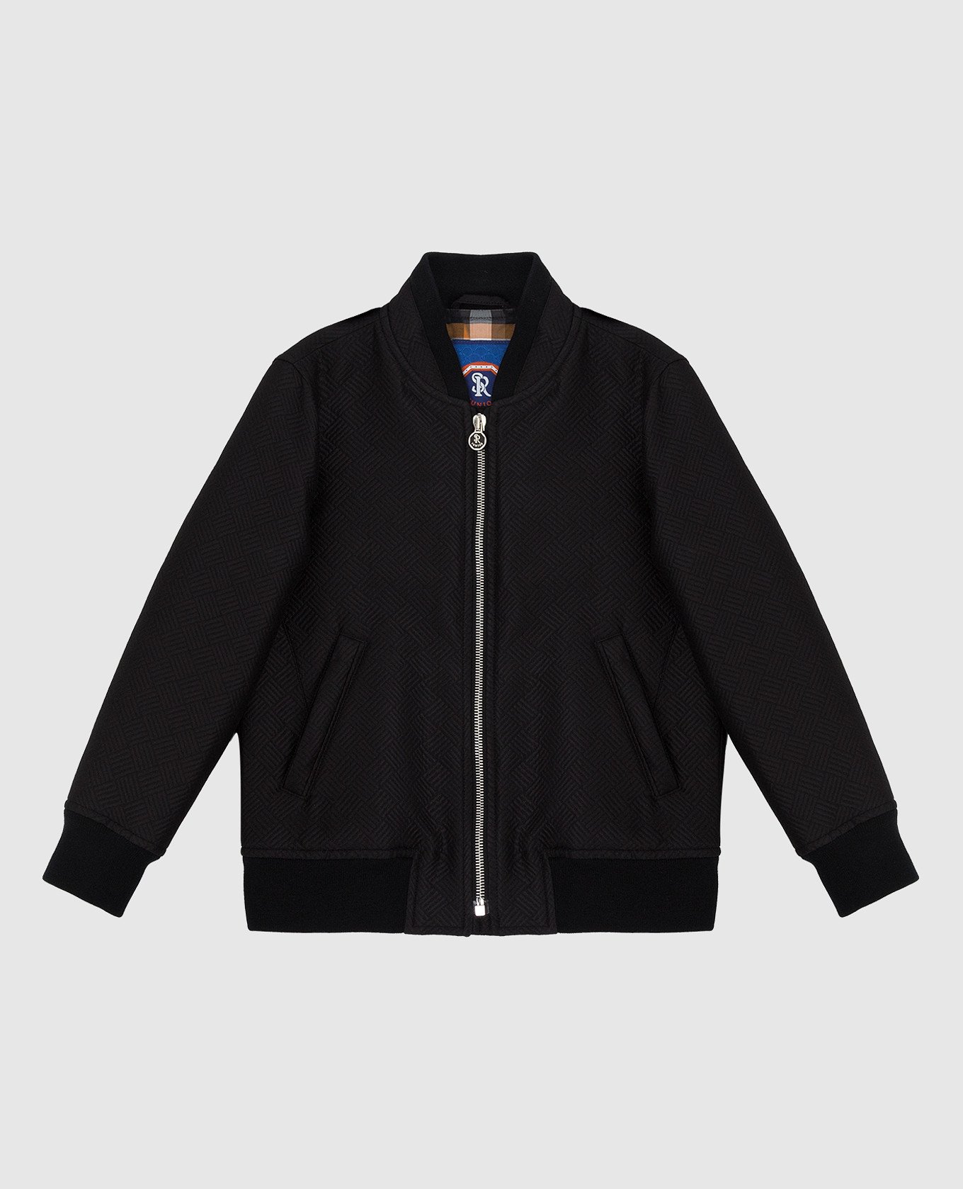 

Children's black bomber jacket in a pattern with an emblem Stefano Ricci