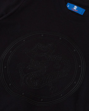 Stefano Ricci Children's black t-shirt with embroidery YNH9200050803
