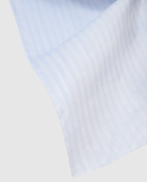 Stefano Ricci Children's blue jacquard handmade striped scarf YFZ25COLJ1754