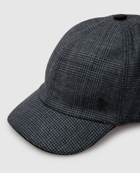 Stefano Ricci Checked wool, silk and cashmere children's cap YCV14TS05EPI13HC