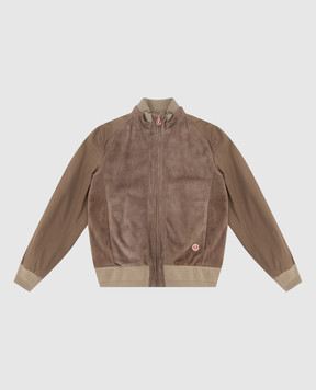 Stefano Ricci Children's beige suede and silk jacket YAJ7200060SUEUT1