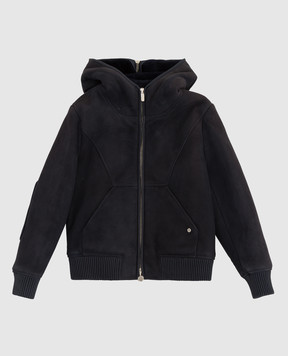 Stefano Ricci Children's black leather jacket YDJ94000505200