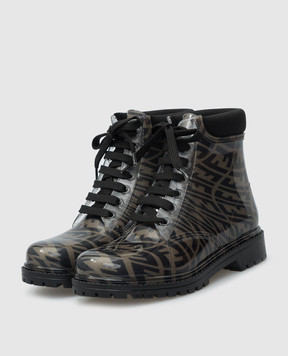 Fendi Children's rubber boots in FF Vertigo print JMR375AE882829