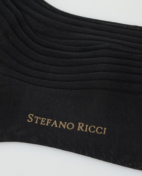 Stefano Ricci Graphite ribbed socks C009UN0001C009UN