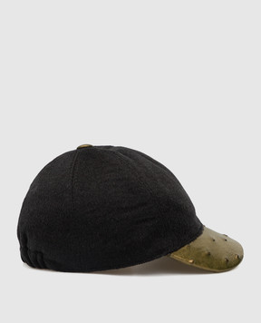 Stefano Ricci Children's cashmere cap with leather insert YVF5190PCA10SP