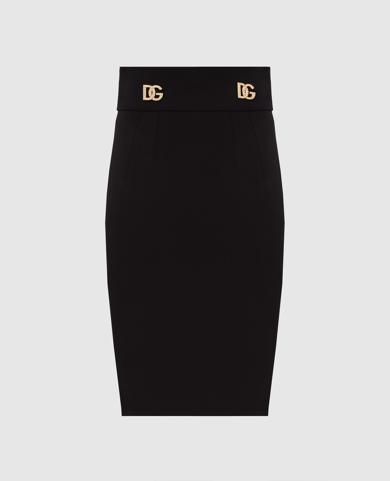 

Pencil skirt with DG emblems in beads Dolce&Gabbana, Black