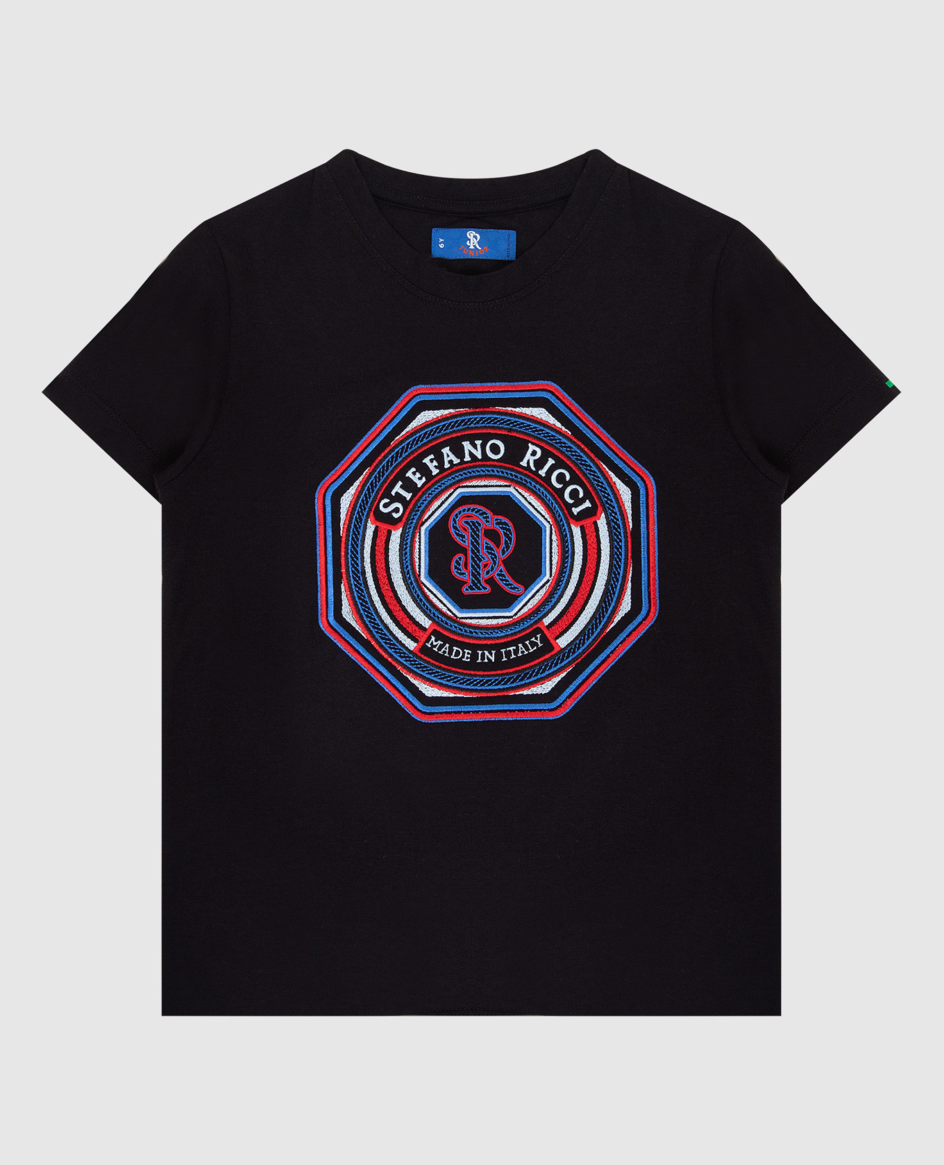

Children's T-shirt with logo embroidery Stefano Ricci, Черный