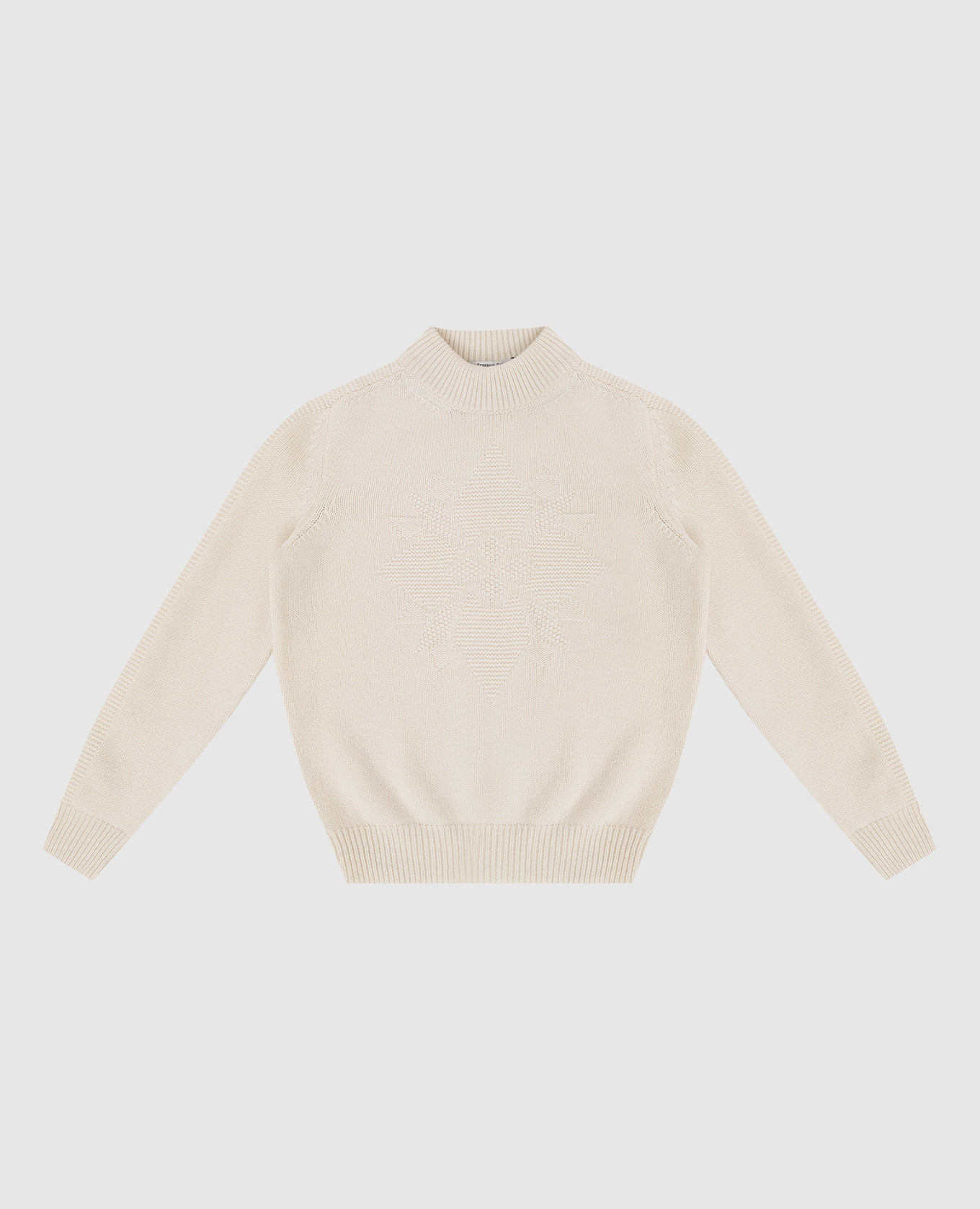 

Children's light beige cashmere sweater with a pattern Stefano Ricci
