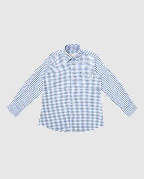 Stefano Ricci Children's blue checked shirt YC003202L823