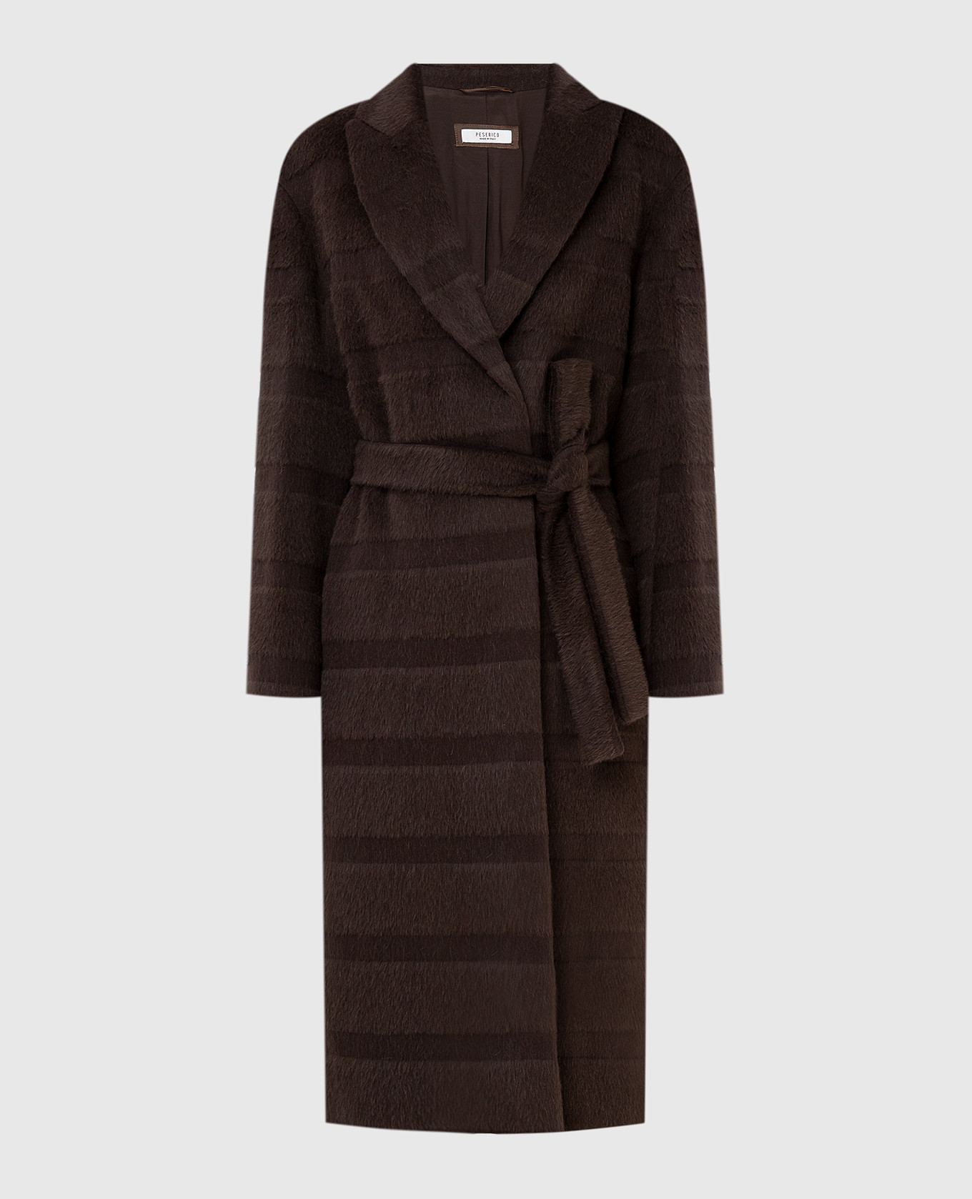 Reducere Peserico Dark brown alpaca and wool coat