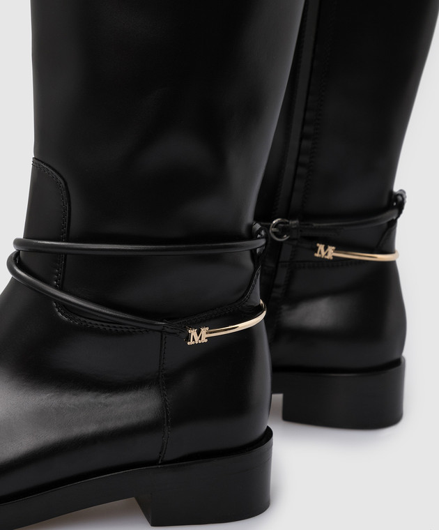 Max Mara Blanca Black Leather Boots BLANCA buy with Malta delivery at Symbol