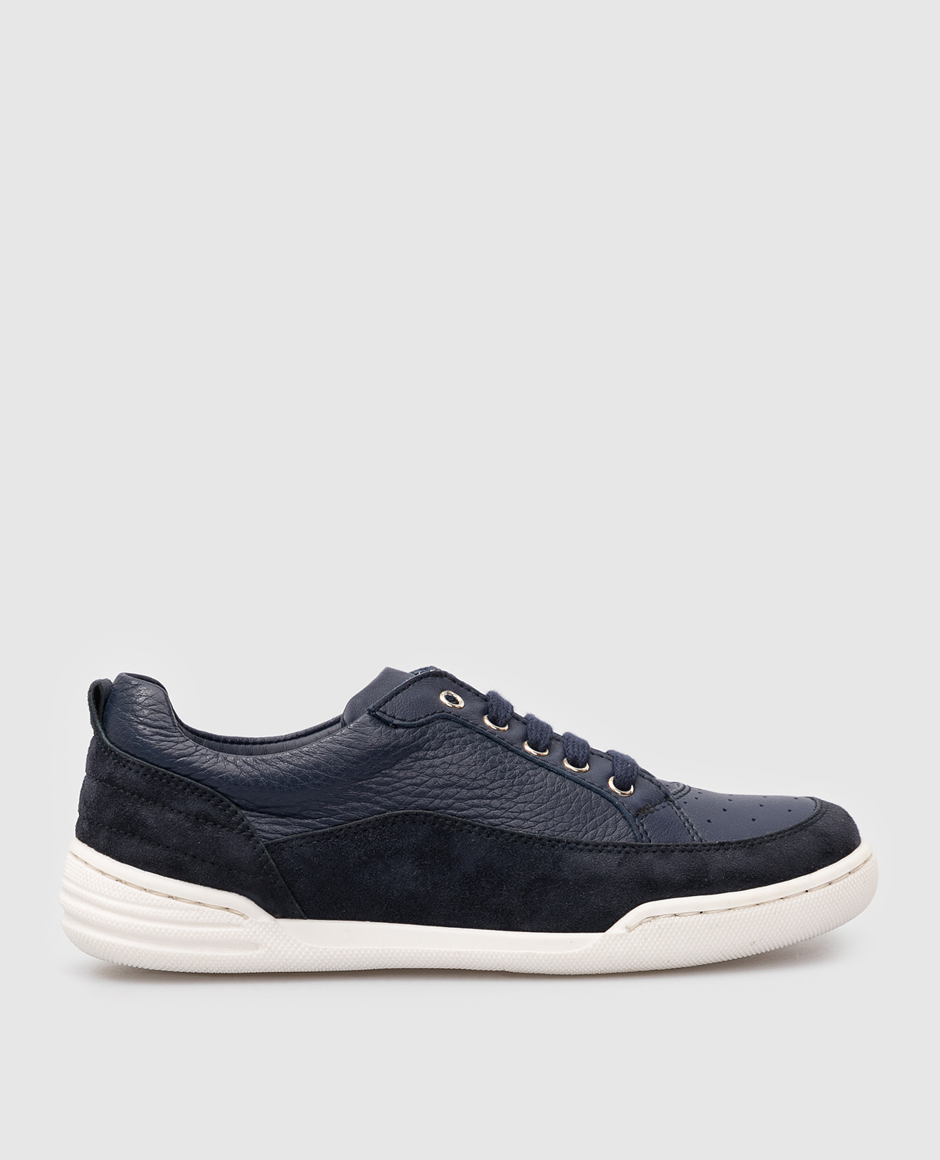 

Children's dark blue leather sneakers with suede inserts Stefano Ricci, Синий