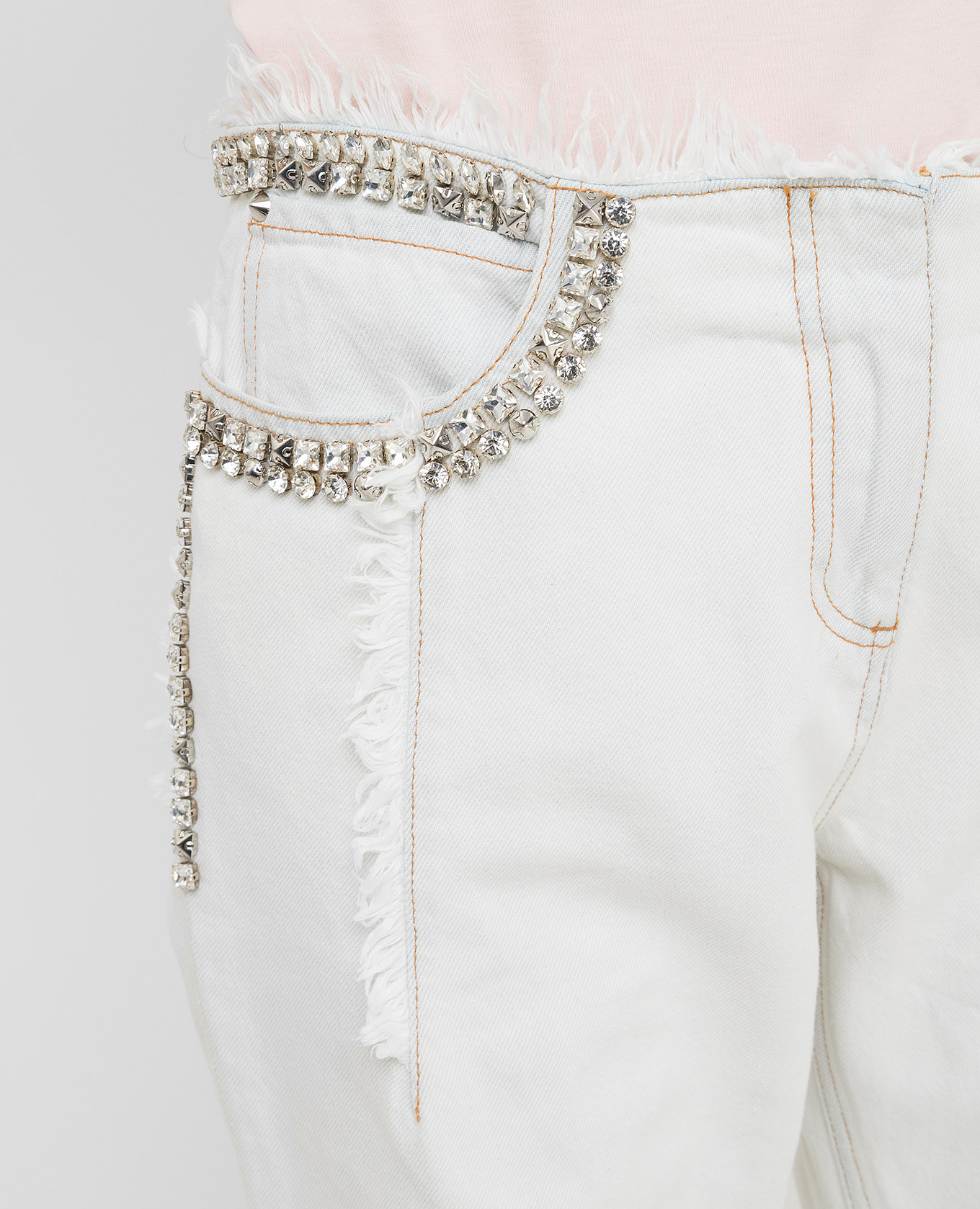 White jeans with crystals Roberto Cavalli 5