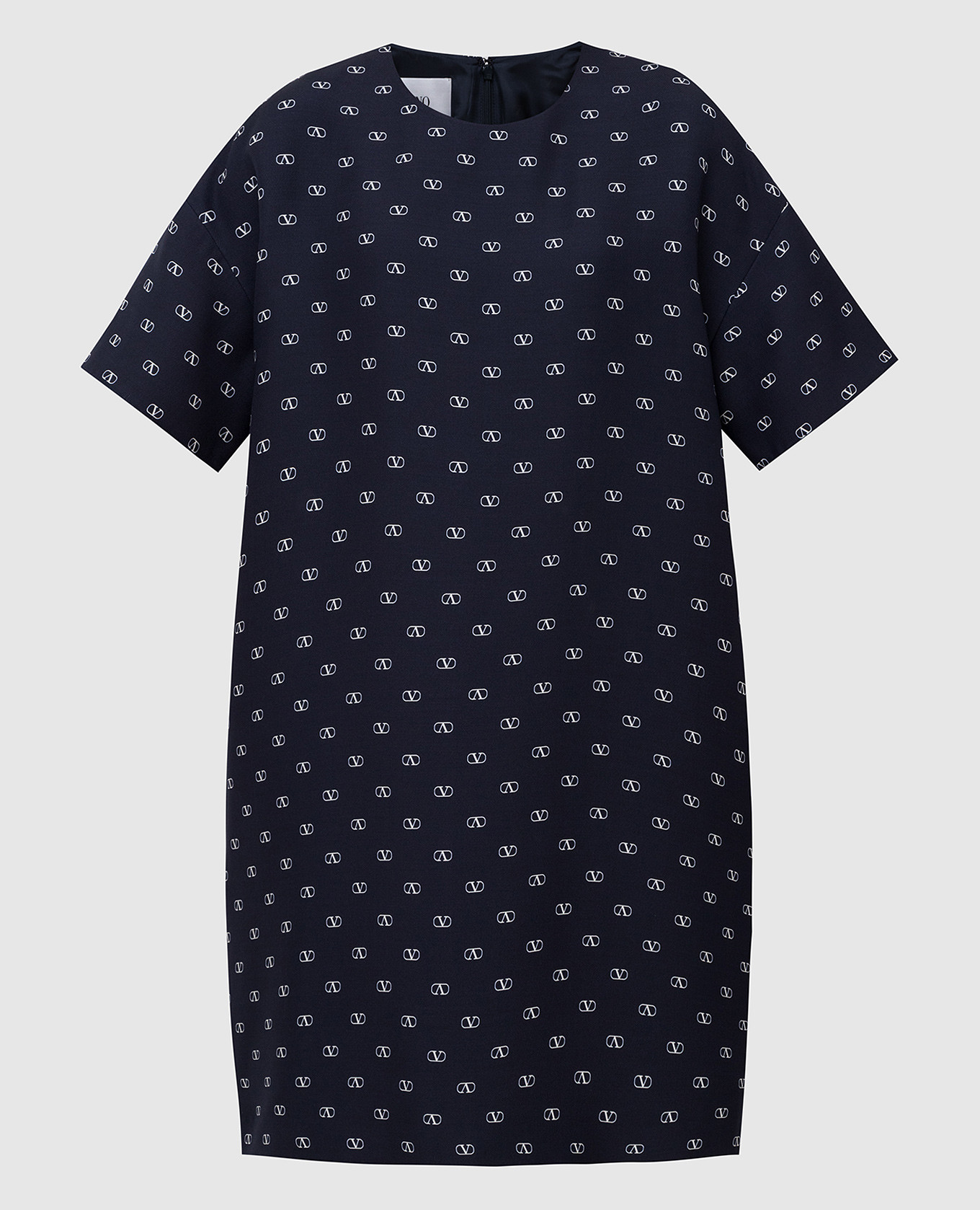 

Navy blue wool and silk dress Valentino, Синий