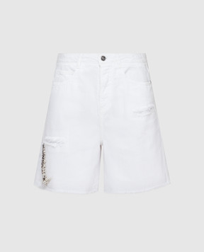 Ermanno Scervino White shorts with crystals D367P324KBP