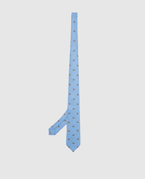 Stefano Ricci Children's light blue silk patterned tie and pache scarf set YDHNG600