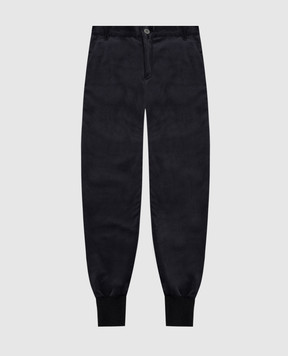 Stefano Ricci Children's graphite velor joggers YAT6S40030RS0002