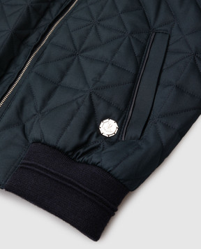Stefano Ricci Children's emerald silk bomber jacket YAJ7400070ST0003