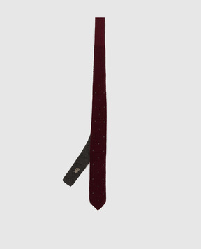 Stefano Ricci Patterned burgundy cashmere and silk tie for children YCRMTSR1001