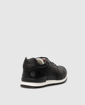 Stefano Ricci Children's black leather sneakers YRU01G828VRL