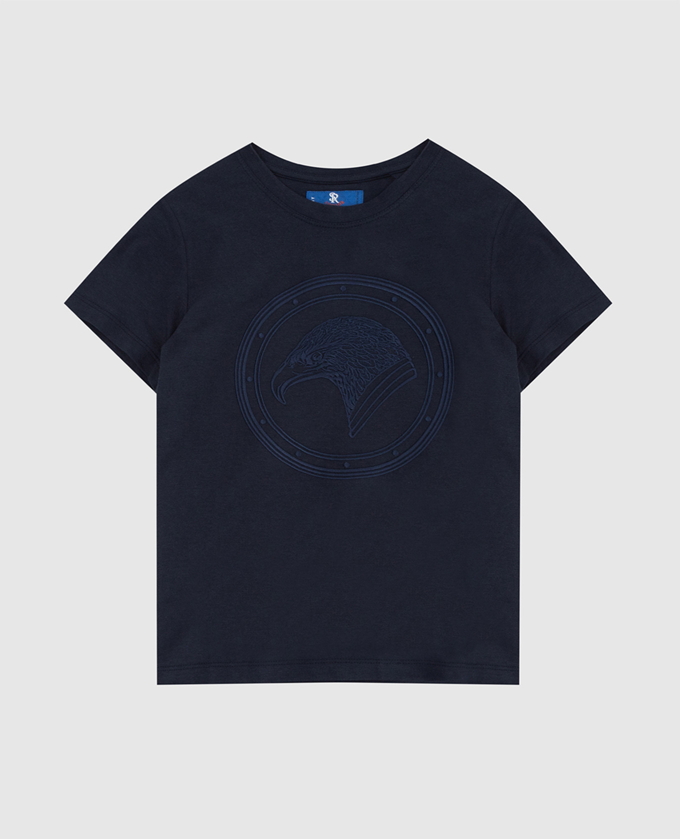 Children's dark blue t-shirt with logo embroidery stefano ricci