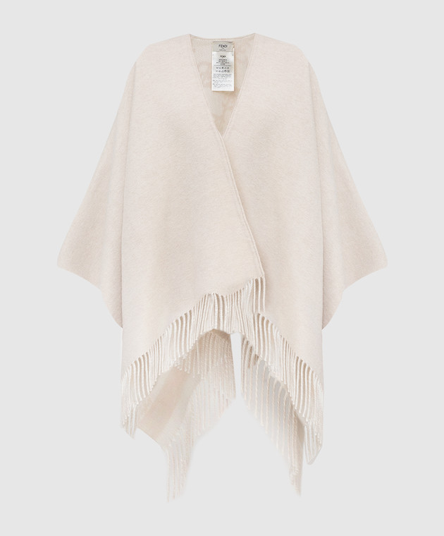Fendi - Reversible wool and cashmere poncho with fringes