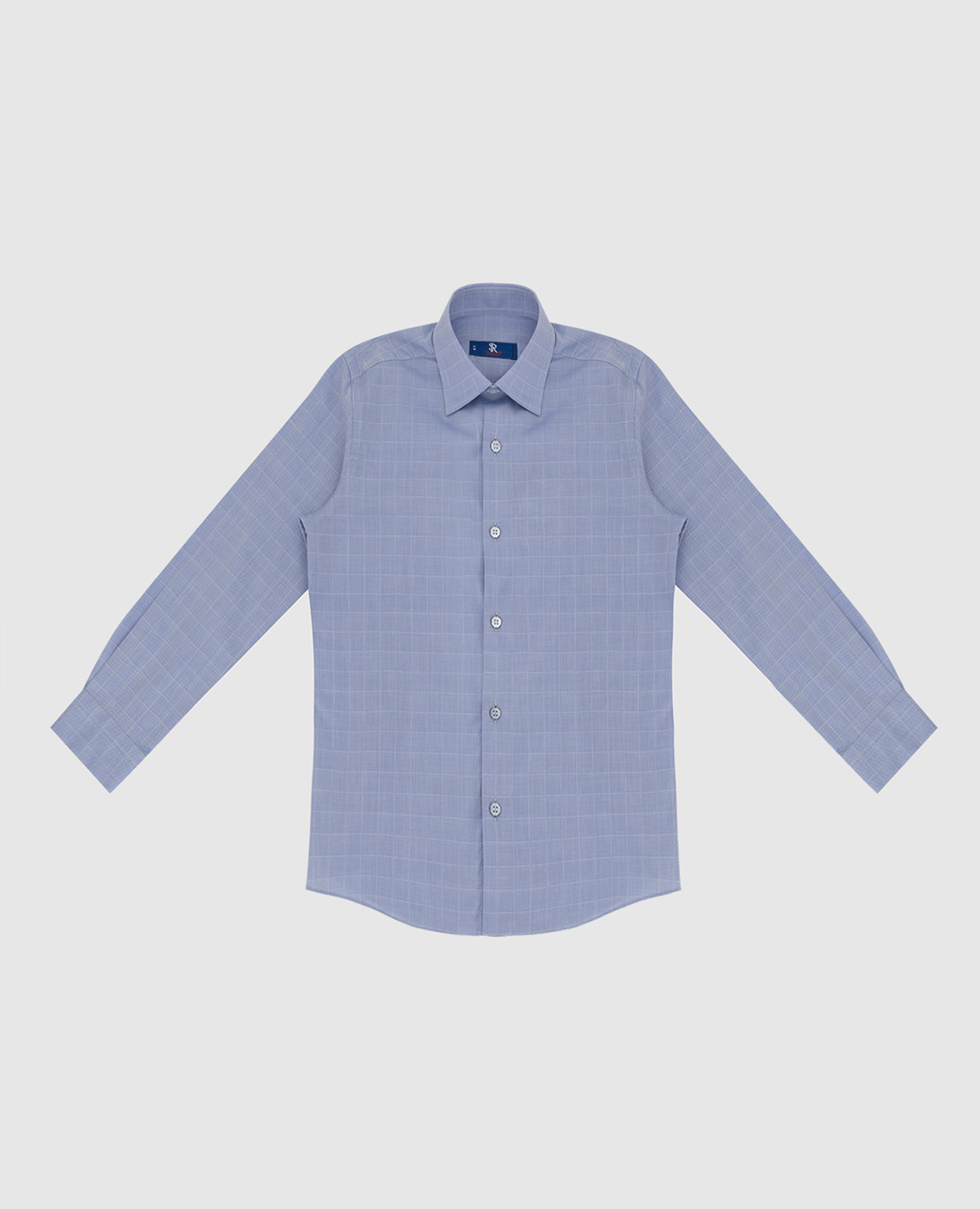 

Children's light blue checked shirt Stefano Ricci