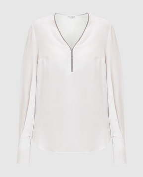 Brunello Cucinelli Blusa in seta con catene MB993BY242