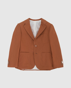 Stefano Ricci Children's terracotta wool jacket Y1RF376000HC3056