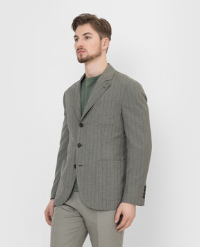 Brunello Cucinelli Striped silk and linen blazer MW4397BND