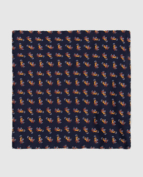 Stefano Ricci Children's navy blue silk patterned tie and pache scarf set YDHNG700