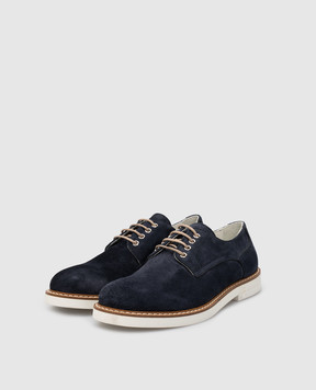 Stefano Ricci Kids Navy Suede Derbies YRU04G840SD