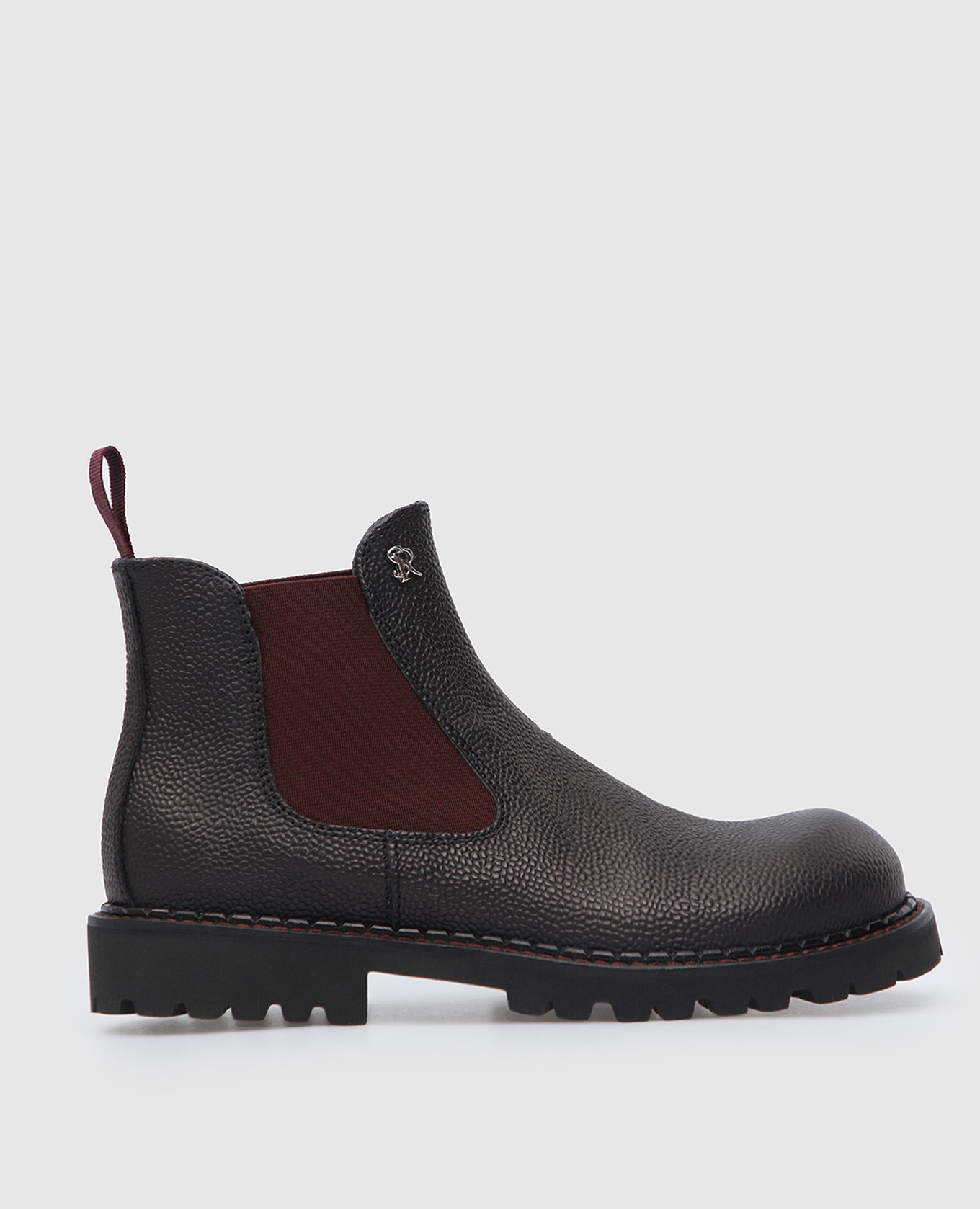 Monogram children's leather chelsea stefano ricci