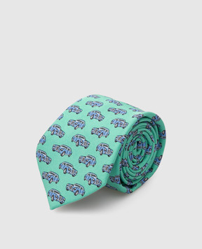 Stefano Ricci Children's green silk set of patterned tie and shawl YDHNG400