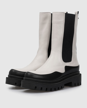 Babe Pay Pls Light gray leather chelsea boots 77331140