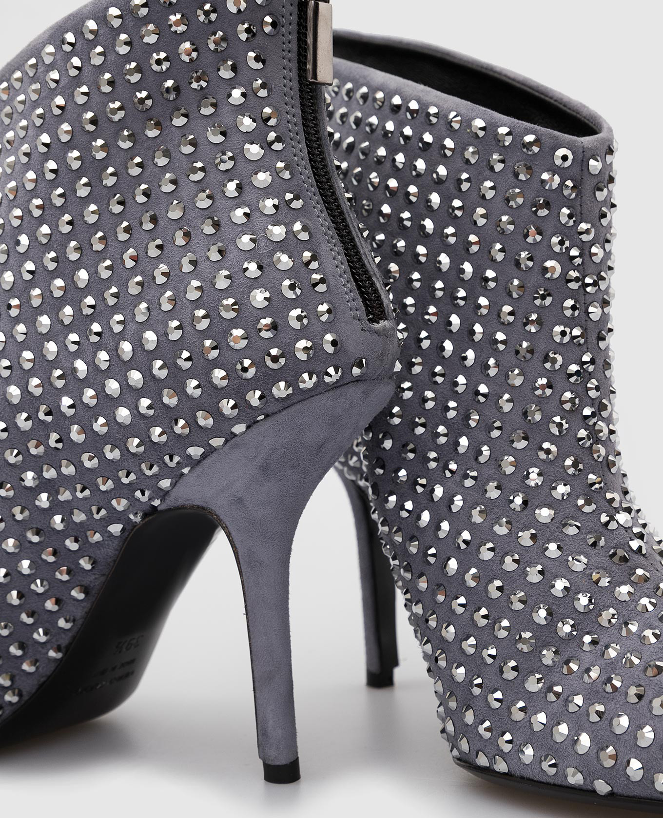 

Gray suede ankle boots in Swarovski crystals Eddy Daniele, Grey