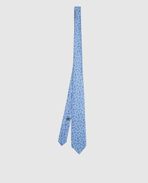 Stefano Ricci Children's blue silk set of patterned tie and shawl YDX27002