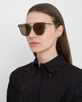 Bottega Veneta Bronze sunglasses with intrecciato details BV0140S30001684