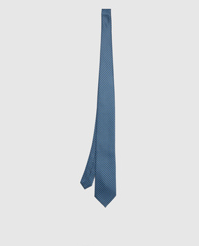 Stefano Ricci Navy blue patterned silk tie CH43027