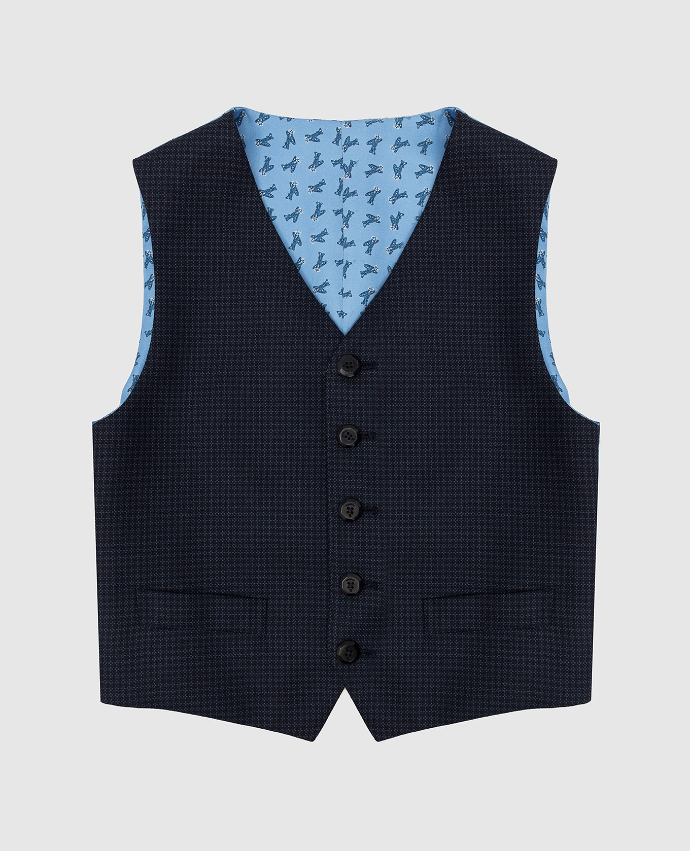 

Patterned wool and silk vest Stefano Ricci, Blue