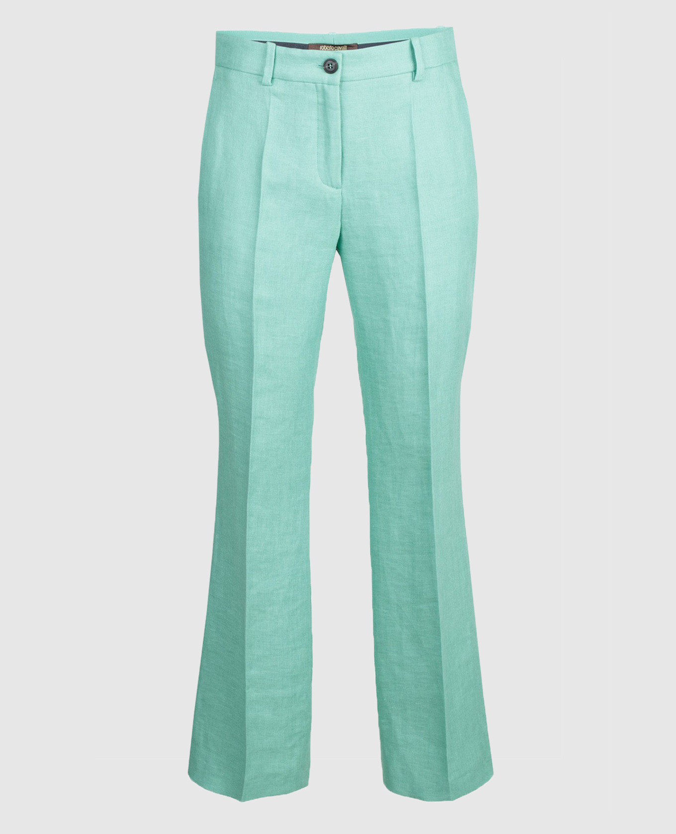 

Mint linen trousers Roberto Cavalli, Green