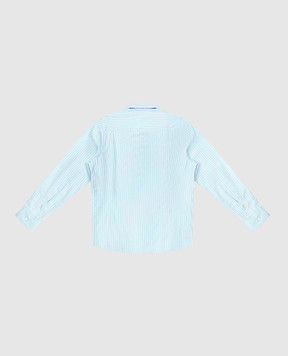 Stefano Ricci Children's turquoise striped shirt YC003561LJ1758