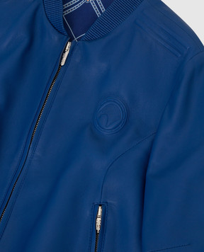 Stefano Ricci Children's blue leather bomber jacket YTJ8200010NPPON